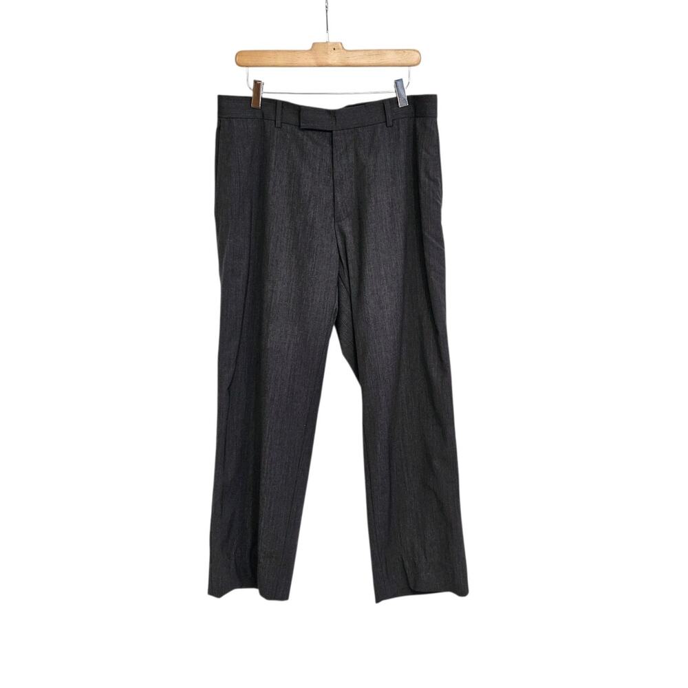 Boss Hugo Boss James Brown Gray Wool Blend Flat Front Dress Pants Size 33x29